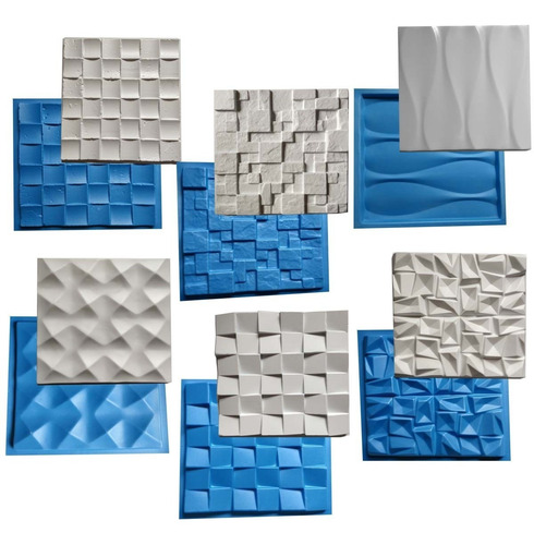 6 Formas De Gesso Cimento 3d Eva E Plastico Molde 3d