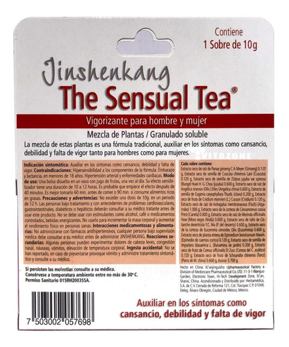 Imagen 2 de 2 de The Sensual Tea 1 Sobre 10 Gr
