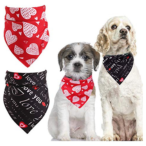 Perro Bandana Día De San Valentín Corazón Bandanas V...