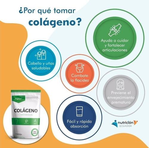 Colágeno 100% Hidrolizado Nutrición 550g Polvo