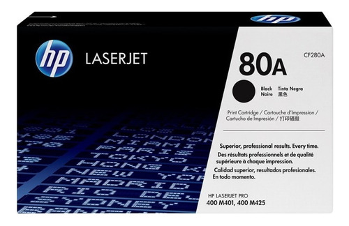 Toner Hp 80a Negro M 401 425 Cf280a Original Caja Stock