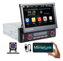 Comprar Estereo de Pantalla 7 Pulgadas Bluetooth USB Audio Vehiculos Autoestéreo para Autos 1 Din Mirrorlink Táctil Retráctil Esteriocarro