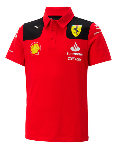 Camiseta Polo Infantil Ferrari Oficial 2023 F1 Original