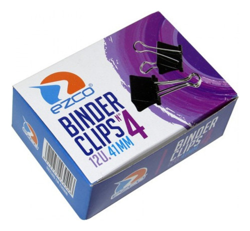 Aprieta Papel Binder Clip 41mm Nro. 4 X 10 Cajitas De 12 U