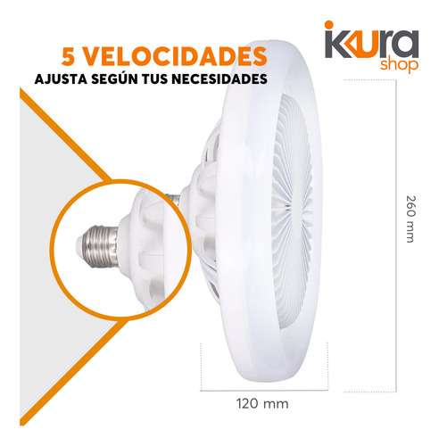 Ventilador De Techo Multiposicion Con Luz Led Adir 12711 Blancas Plástico