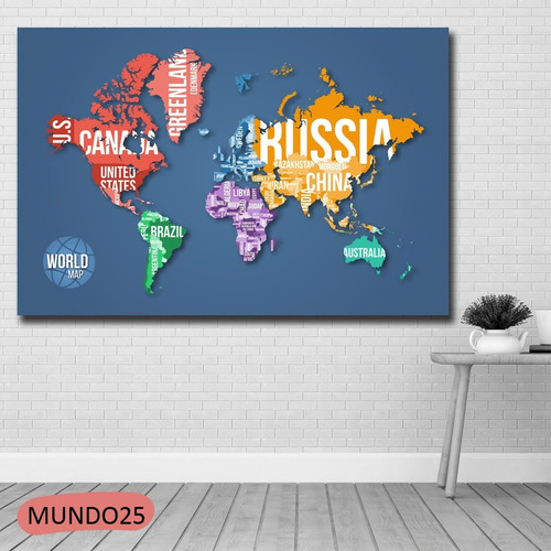 Imagen 4 de 10 de Cuadro Mapamundi Antiguo 150x100 Consulte Otros Tela Lienzo