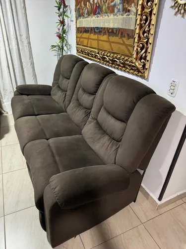 Sofá Reclinable Fiotti 3 Puestos Color Cafe (Usado)