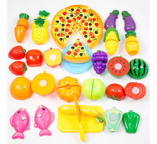 Juego De 24 Juguetes Para Cortar Alimentos, Frutas, Verduras