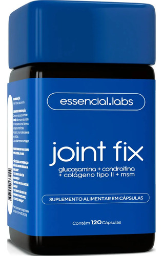 JOINT FIX com GLUCOSAMINA, CONDROITINA, COLÁGENO TIPO 2 e MSM - Fórmula Exclusiva para as Articulações com Máxima Concentração - 120 Cápsulas