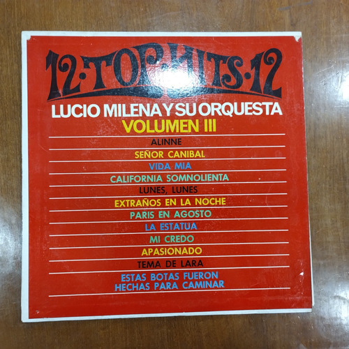 Disco Vinilo 12 Tops Hits, Lucio Milena Y Su Orquesta