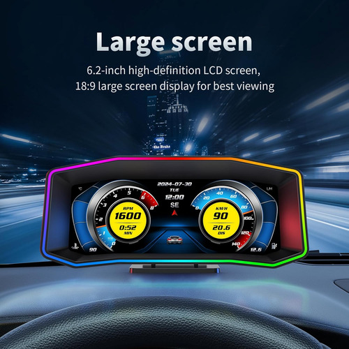 Pantalla De Calibre Obd2 Para Automóviles P4, Velocímetro Di