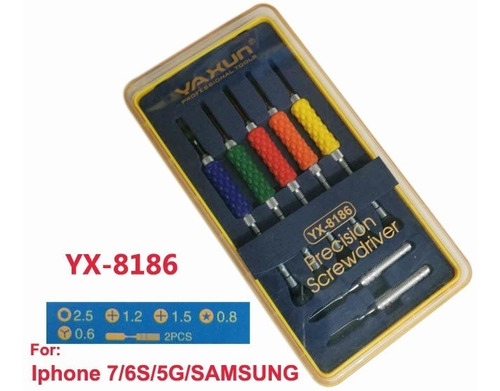 Imagen 2 de 6 de Kit Destornilladores Yaxun 8186 Electrónica Profesional