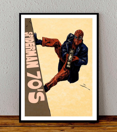 Cuadro 33x48 Poster Enmarcado Spiderman Comics Peli Marvel