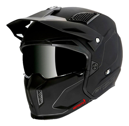 Casco Modular Para Moto Mt Helmets Streetfighter Solid Negro