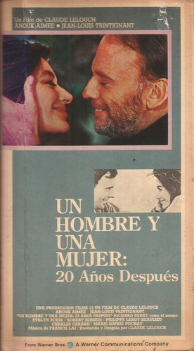 Un Hombre Y Una Mujer 20 Años Despues Vhs Claude Lelouch