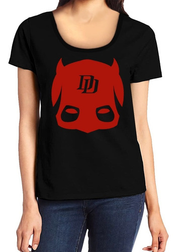 Remeras Daredevil Mujer Silueta Simbolo Comic Superheroe