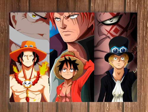 Cuadros De Madera One Piece Luffy Ace Y Sabo