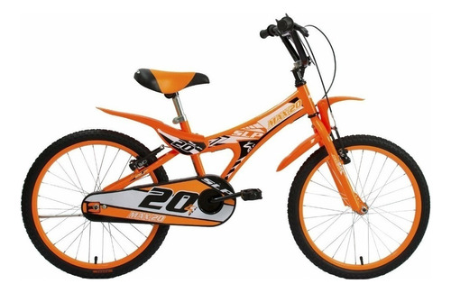 Bicicleta infantil SLP Max R16 1v frenos v-brakes color naranja con ruedas de entrenamiento  