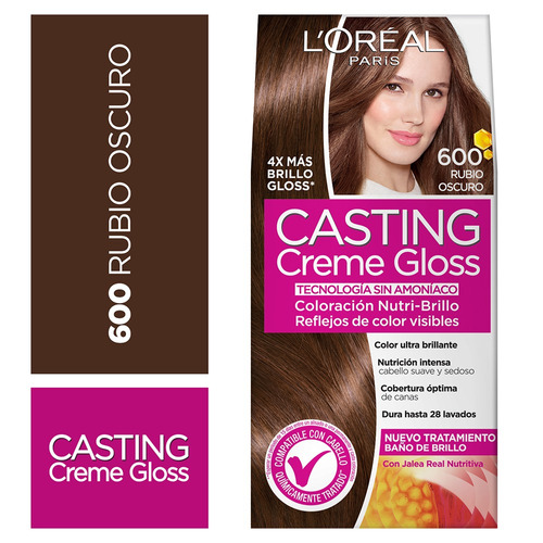 Tintura Creme Gloss 600 Rubio Oscuro Casting Loreal Paris