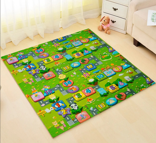 Tapete Didáctico Infantil Animales Foamy Piso Suave Bebés Verde Animales
