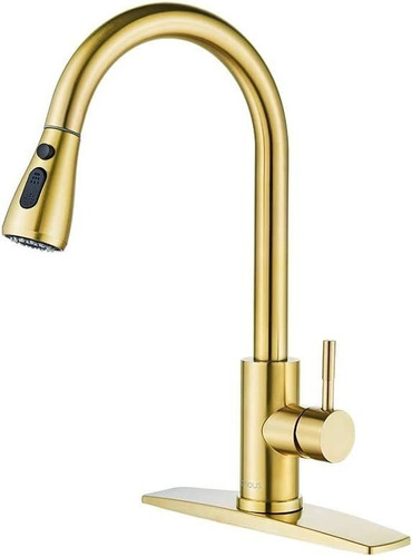 Llave De Cocina Con Brazo Extraible E Inoxidable - Oro