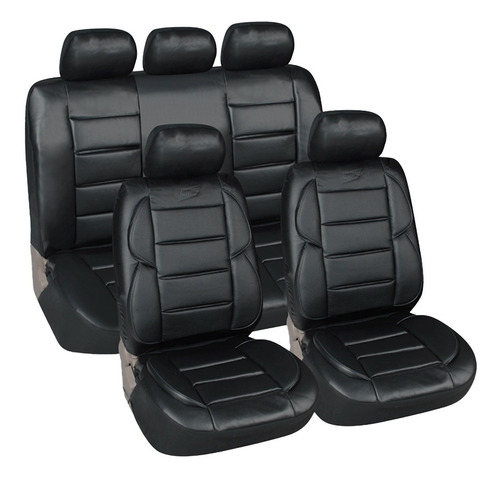 Imagen 1 de 9 de Funda Cubre Asiento Cuerina Ultra Acolchada Soporte Lumbar