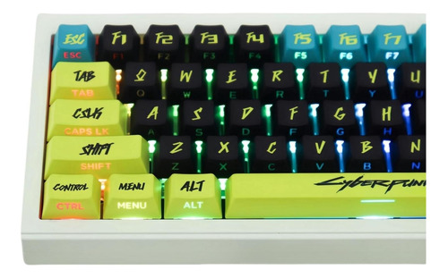 Ultraequipe Pbt Keycaps Cyberpunk Keycaps Brilham Através Do