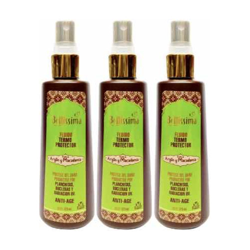 Protector Térmico Capilar Argan Macadamia Bellissima Kit X 3