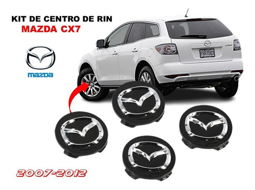 LG Kit De 4 Centros De Rin Negros Mazda Cx7 2007-2012 56 Mm