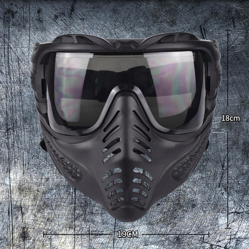 Máscara Facial Completa Airsoft Máscara De Lente Colorida