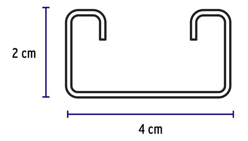2 Perfiles Monocanal Perforado 1.5m Calibre 14 4x2cm Volteck