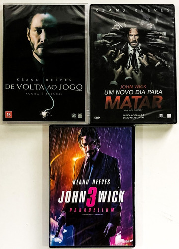 Imagem 1 de 8 de Dvd Trilogia John Wick - Keanu Reeves  - Original Lacrado