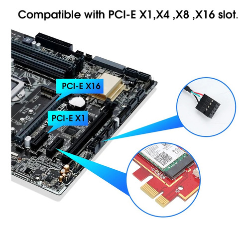 Adaptador Wifi 5g + Bluetooth 4.2 + Disipador Pci Express