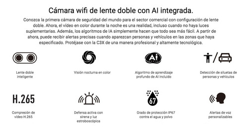 Imagen 2 de 10 de Kit Inalambrico Ezviz Camara Ip 1080p C3x Wifi Luz Audio