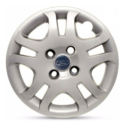 Imagem 2 de 5 de 4 Calota Centro Roda Aro 14 Ford Fiesta Sedan 2013+ Emblema