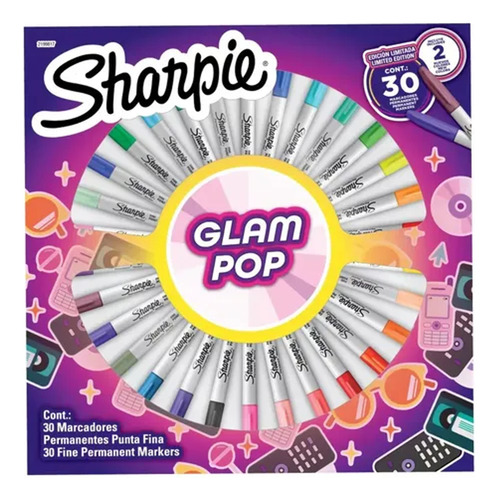 Set X 30 Marcadores Sharpie Permanentes Ruleta Galaxy Byp