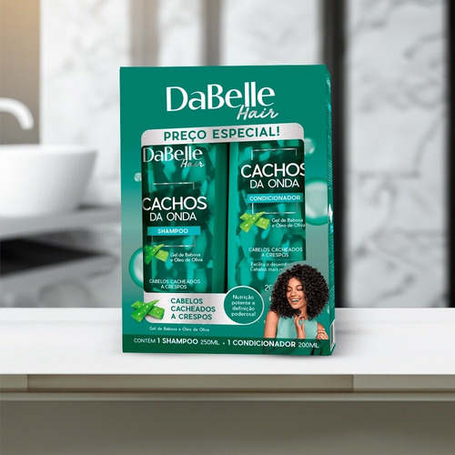 Shampoo 250ml + Condicionador Dabelle Cachos Da Onda 175ml D