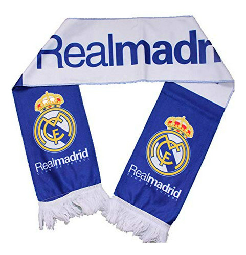 Bufanda De Abanico Azul Y Blanco Real Madrid Fc 2014