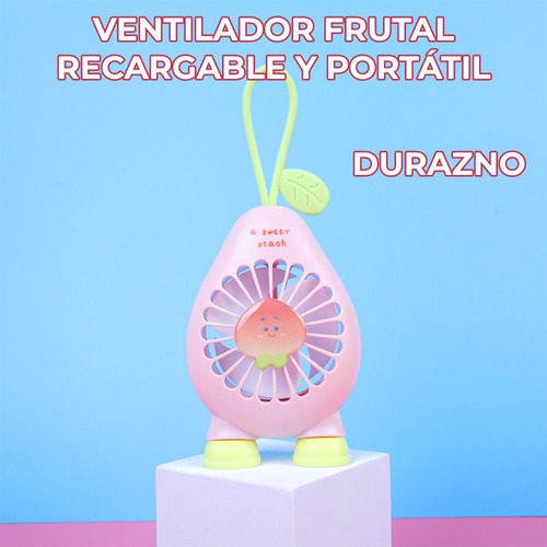 Mini Ventilador Forma Frutal Recargable Y Portátil