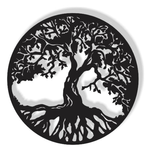 Painel Mandala Árvore Da Vida - Madeira Pintada 60cm