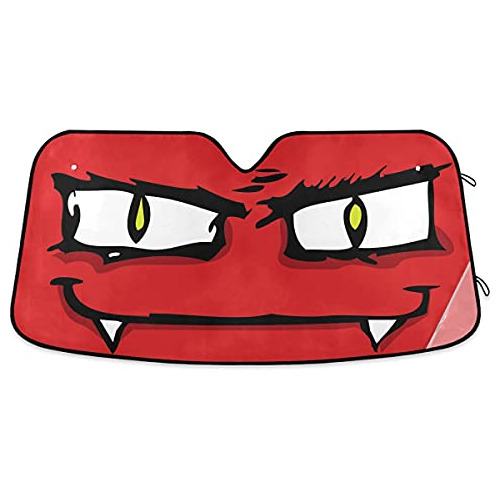 Red Monster Eyes Face Car Windshield Sun Shades - Paras...