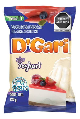 10 Pza Polvo Para Preparar Gelatina D' Gari De Leche Sabor Y