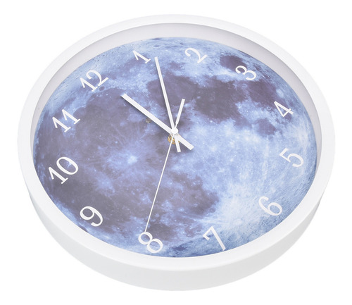 Reloj De Pared Luminoso Estilo Luna, Luz Nocturna De 12 PuLG