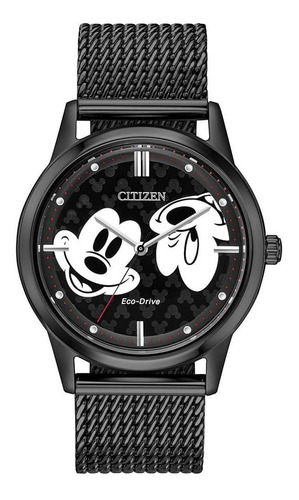 Reloj Citizen Eco Drive Mickey Fe706552w Time Square Color de la correa Negro Color del bisel Negro Color del fondo Negro