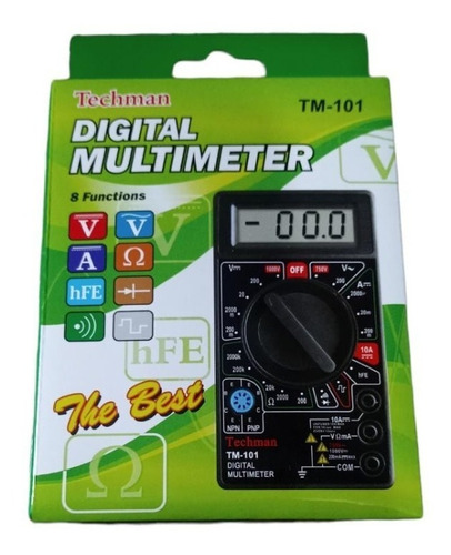Multimetro Digital Techman Pito 8 Funciones Tm101