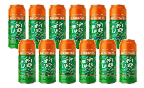 Cerveza Kunstmann Hoppy Lager Lata 470ml Pack X 12u