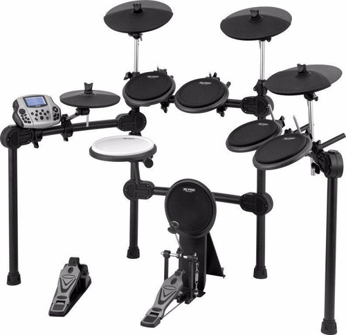 Bateria Eletronica X-pro Ed-100 Com 2 Surdos E 3 Pratos