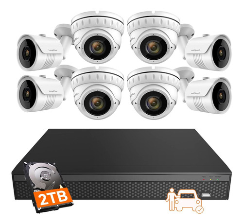 Longplus Camara Seguridad Para Hogar 8ch 4k 8 Ip Poe Nvr