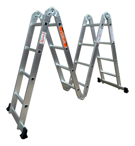 Escalera Articulada Plegable Aluminio 4,75 Mts 4 X 4 - Scala