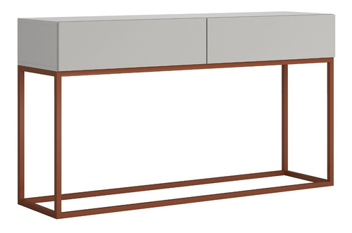 Buffet Eros 2 Gavetas Estilo Industrial Offwhite Com Cobre